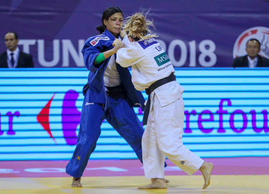 Na Tunísia, judô brasileiro inicia a temporada internacional com um ouro, uma prata e dois bronzes