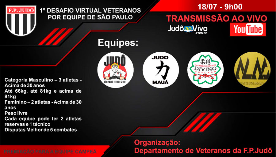 Federação Paulista de Judô realiza  1º Desafio Virtual Veteranos por Equipes Mistas